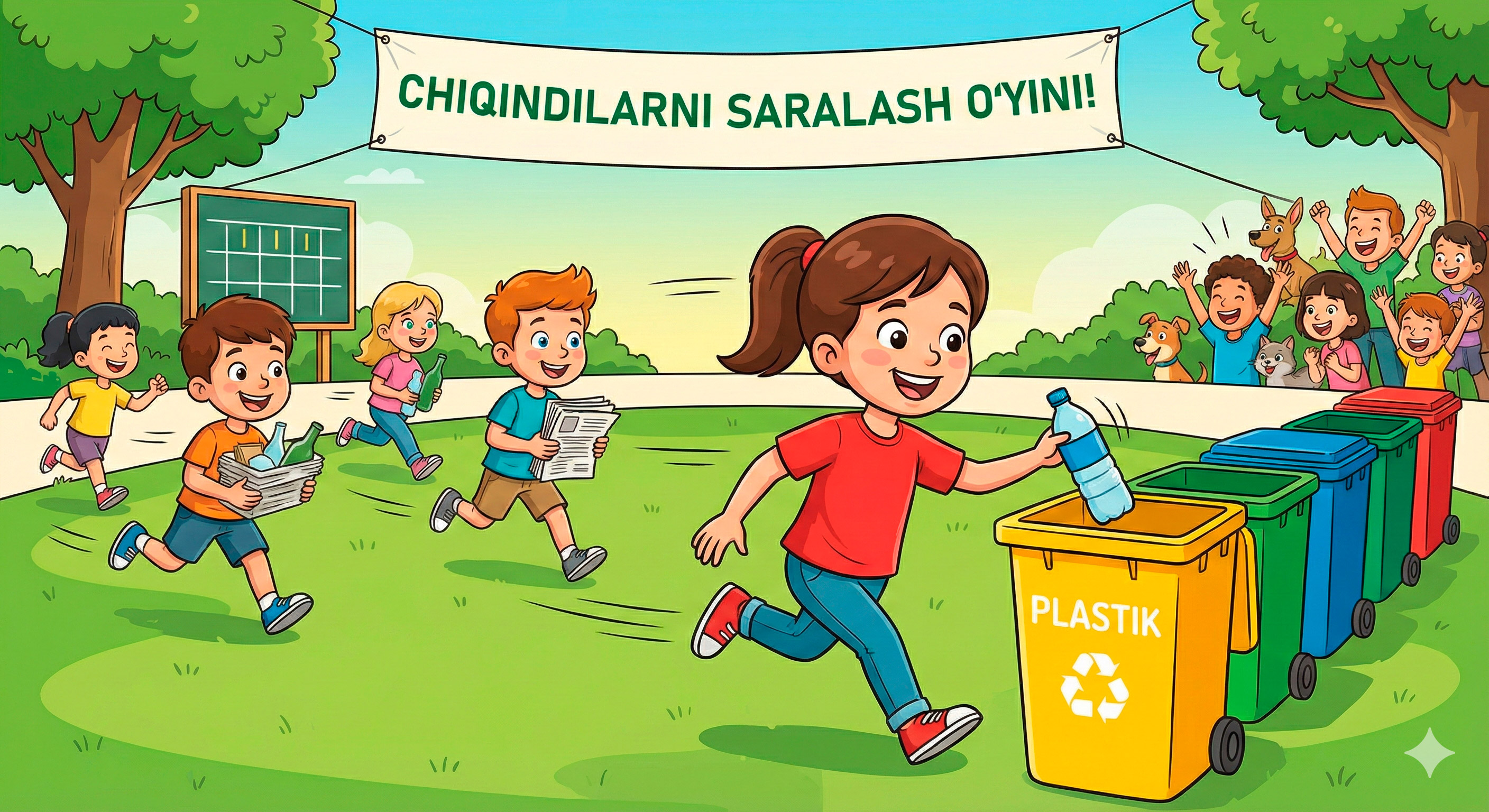 Chiqindilarni saralash o‘yini maydonchada