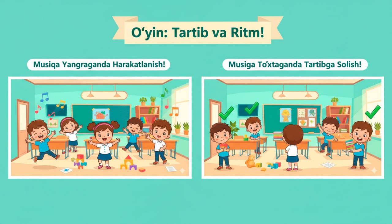 Musiqa bilan harakatlanish va tartib o‘yini
