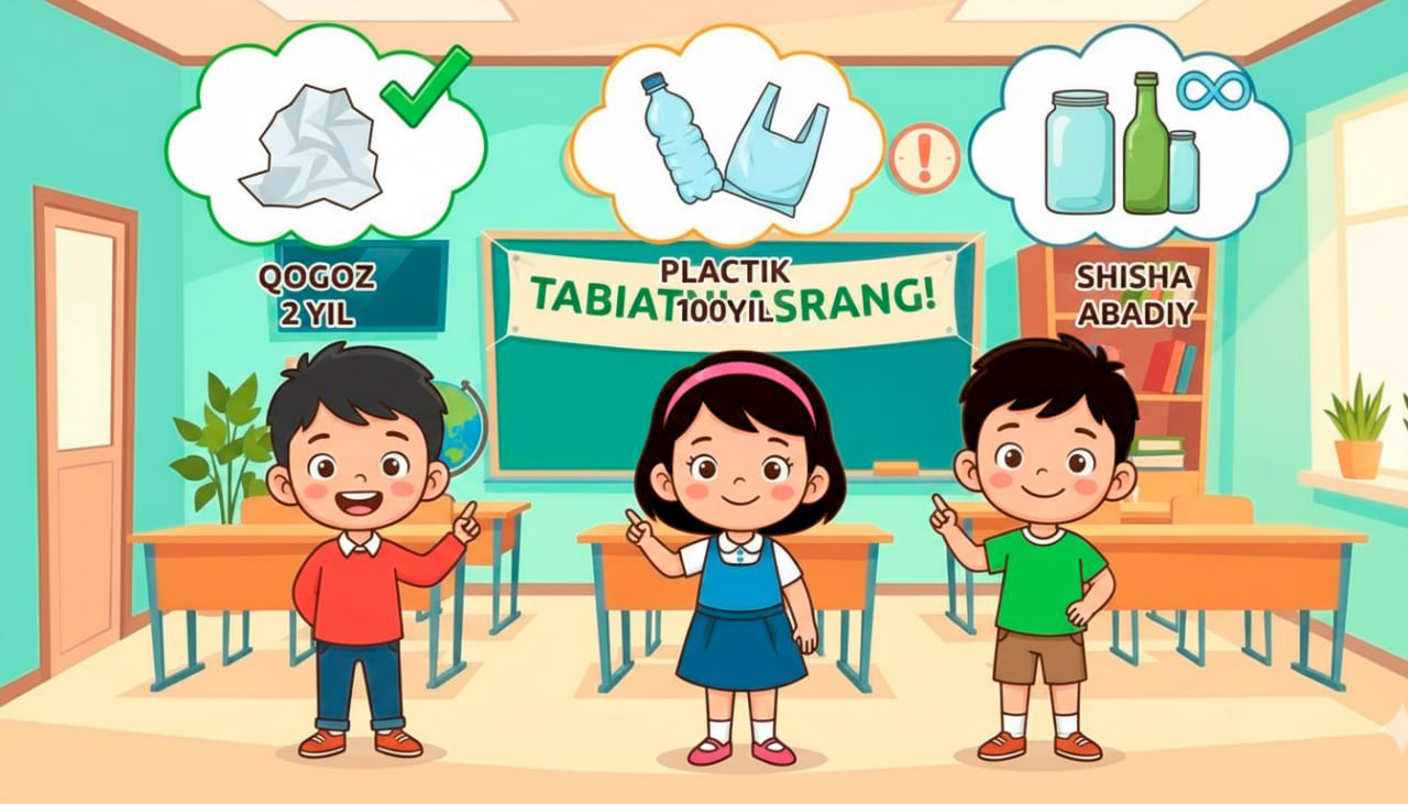 Qog‘oz, plastik va shishaning yerda qolish muddati